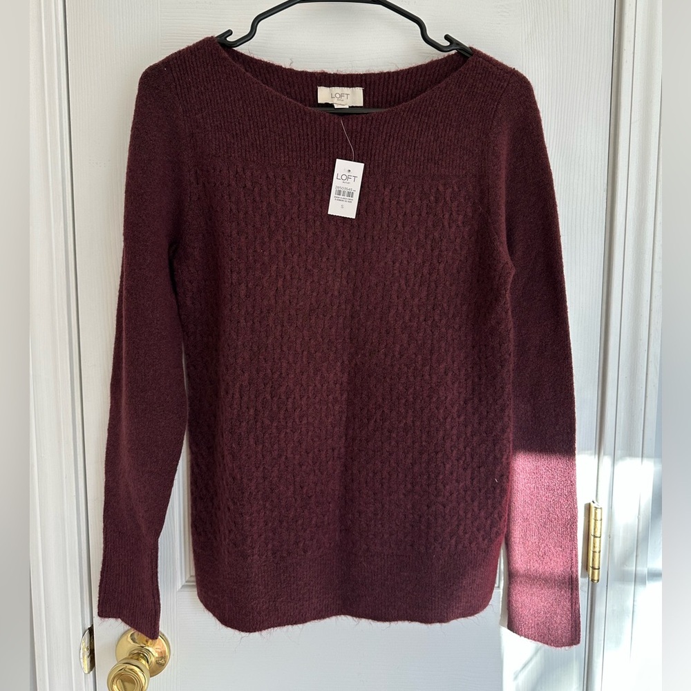 NWT LOFT Women's Small Burgundy Sweater